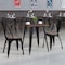 Flash Furniture Square Square Black Metal Table Set with Wood T, 26" W, 26" L, 30.25" H, Wood, Wood Grain CH-WD-TBCH-15-GG - alternate 1